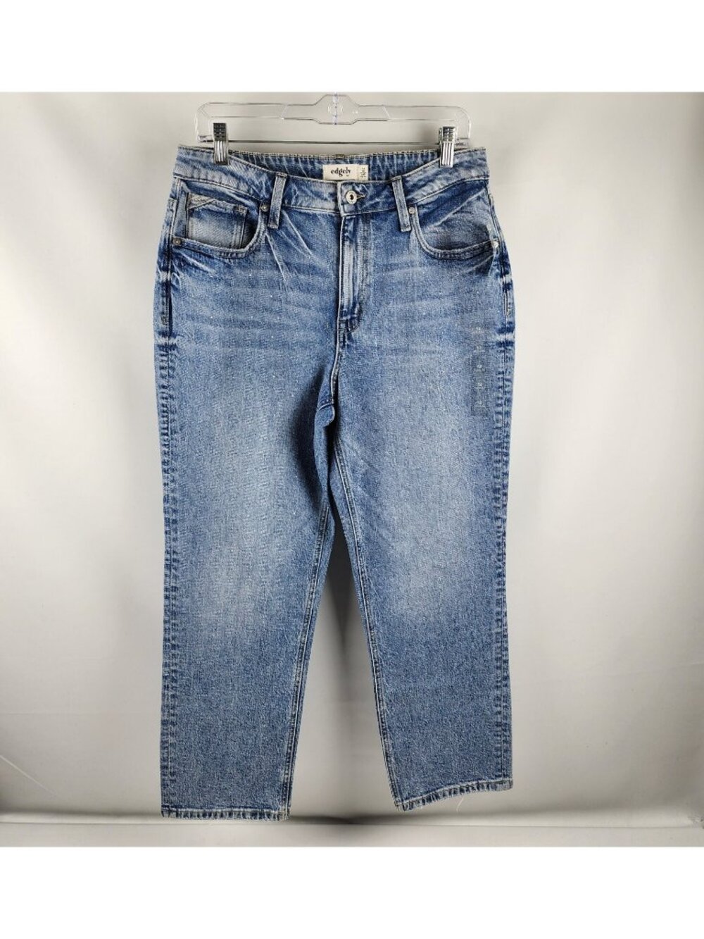 Edgely Jeans Womens 12 Blue Slim Straight High Rise Ankle Leg Denim (33x27) NWT